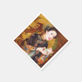 オリエンタル中国のレディ鮮やかー美しいポートレート スタンダードカクテルナプキン (角)