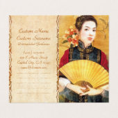 オリエンタル中国のレディ鮮やかー美しいポートレート 名刺 (外部フラット)