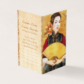 オリエンタル中国のレディ鮮やかー美しいポートレート 名刺 (外部)