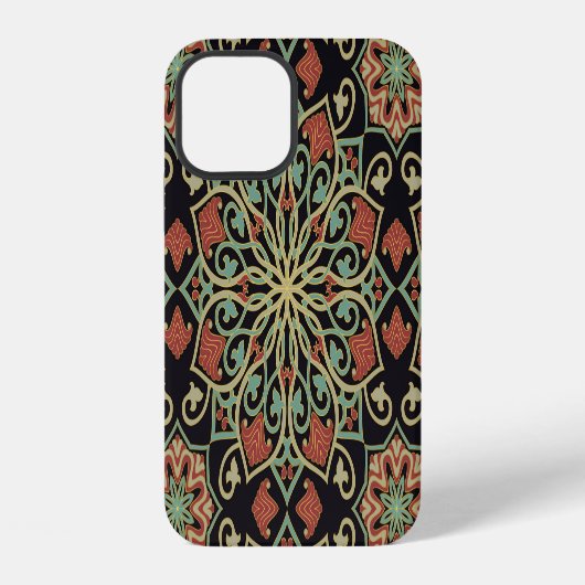 オリエンタル抽象芸術カラフル背景 iPhoneケース (裏面)