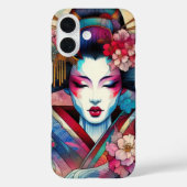 オリエンタル抽象芸術芸者桜花タトゥー Case-Mate iPhoneケース (裏面)