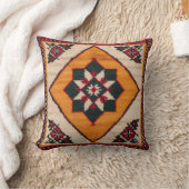 オリエンタル日が差すこと:ヴィンテージイエローキリム枕 クッション (ブランケット)