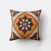 オリエンタル日が差すこと:ヴィンテージイエローキリム枕 クッション (裏面)