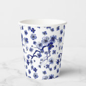 オリエンタル桜の枝模様 紙コップ (正面)