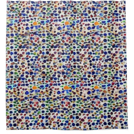 オリエンタル水玉模様のユニークなスタイル シャワーカーテン (正面)