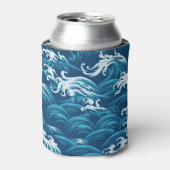 オリエンタル海、装飾シームレスなパターン。 缶クーラー (缶正面)