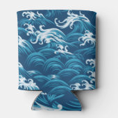 オリエンタル海、装飾シームレスなパターン。 缶クーラー (裏面)