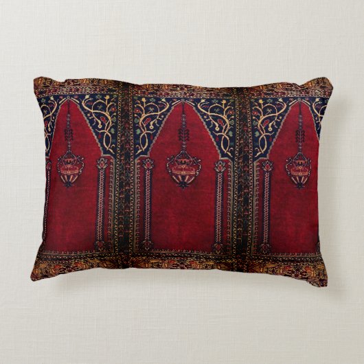 オリエンタル祈りの言葉ラグデザインno2 – モスクのモチーフ アクセントクッション (裏面)