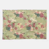 オリエンタル絵画シルクの模様 キッチンタオル (横)