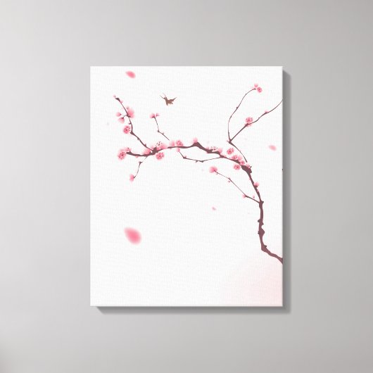オリエンタル絵画スタイルズさくらんぼ花 キャンバスプリント (正面)