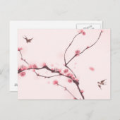 オリエンタル絵画スタイルズさくらんぼ花 ポストカード (正面/裏面)