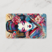 オリエンタル美しい芸者サロン水彩桜アート 名刺 (裏面)