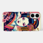 オリエンタル美しい芸者舞妓ピンク桜花 Case-Mate iPhoneケース (裏面 (横))