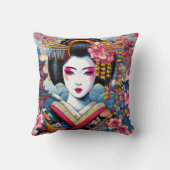 オリエンタル美しい芸者舞妓桜花波 クッション (裏面)