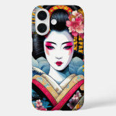 オリエンタル美しい芸者舞妓桜花波 Case-Mate iPhoneケース (裏面)