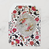 オリエンタル葉フラワーズ，ピーコック，蝶 案内状 (正面/裏面)