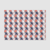 オリエンタル赤白青幾何学矢印アート 薄葉紙 (正面)