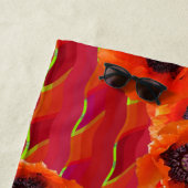 オリエンタル鮮やかポピーたち ビーチタオル (インサイチュ)