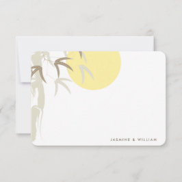 オリエンタル イエロー サンライズ バンブー ウェディング サンクスギフト サンキューカード