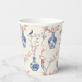 オリエンタル・エレガンス：青い磁器と花 紙コップ (右)