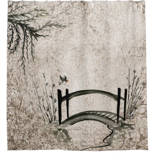 オリエンタル シャワーカーテン (正面)