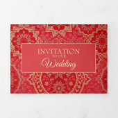 オリエンタル レッド ゴールデン パターン - 招待状 (カバー)