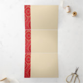 オリエンタル レッド ゴールデン パターン - 招待状 (内部)