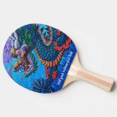 オリエンタ中国のルクール油カラフル絵を描ドラゴン 卓球ラケット (横)