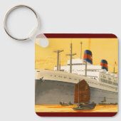 オリエントへのヴィンテージクルーズ船とジャンクボート キーホルダー (正面)