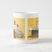 オリエントへのヴィンテージクルーズ船とジャンクボート ジャンボコーヒーマグカップ (正面)