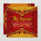 オリエントジャングルアートパーティの招待状 招待状 (正面/裏面)