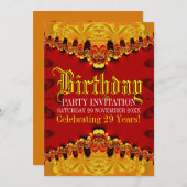 オリエントジャングルゴールデンバースデーパーティーの招待 招待状 (正面/裏面)