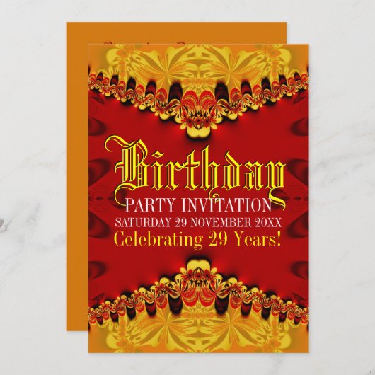 オリエントジャングルゴールデンバースデーパーティーの招待 招待状 (正面/裏面)
