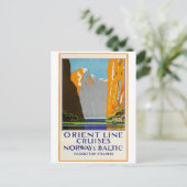 オリエントラインクルーズノルウェーとバルトヴィンテージ ポストカード (スタンド正面)