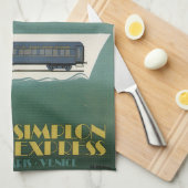 オリエント表現トレインフェリーアールデコ キッチンタオル (四つ折り)