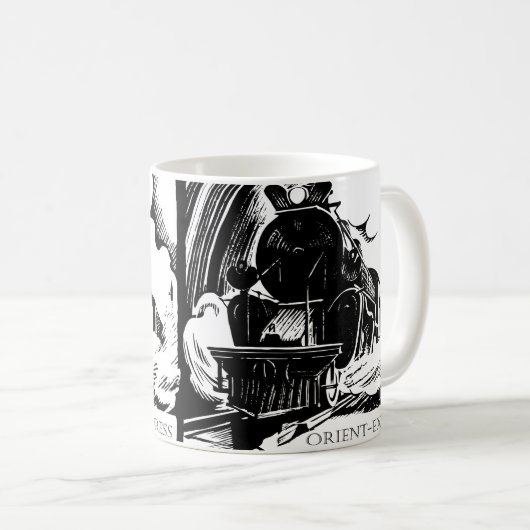 オリエント表現ヴィンテージの旅行と文学 コーヒーマグカップ (正面右)
