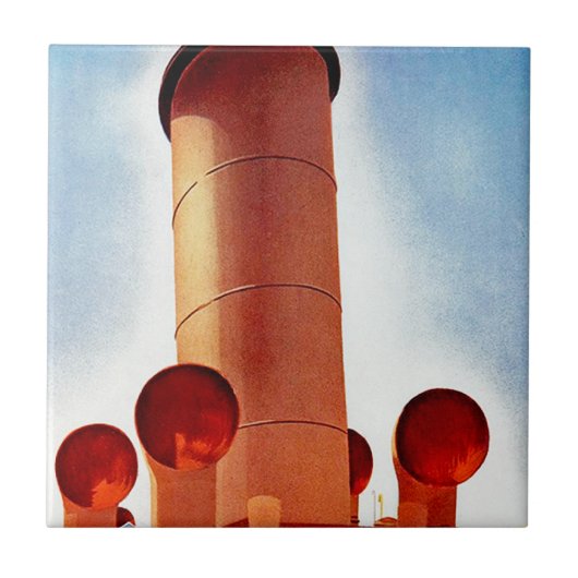 オリエント・クルーズの大きな煙突き タイル (正面)
