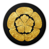 オリエンフェイクタル金ゴールド小田日本文東洋美術 セラミックノブ (正面)