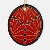 オリエンフェイクタル金ゴールド菊菊文美術 セラミックオーナメント (左)