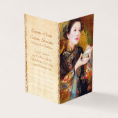 オリエ中国のンタルのレディ持ちカップ茶ポートレート 名刺 (外部)