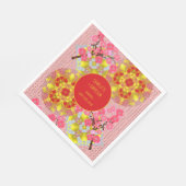 オリエ中国のントさくらんぼブパーソナライズされたロム スタンダードランチョンナプキン (角)