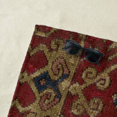 オリエ素朴ンモノグラムのペルシア赤の模様 ビーチタオル (インサイチュ)