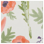 オリエ絵を描ンタルオレンジポピー花柄 ファブリック (クローズアップ)