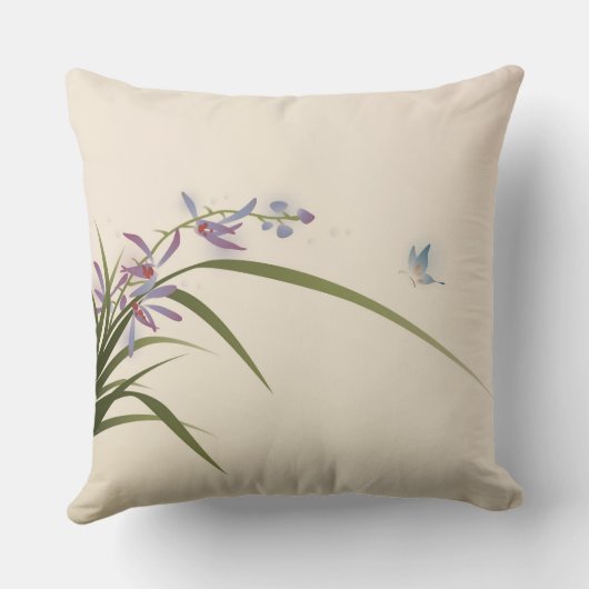 オリエ絵を描ントスタイル・ラン・バタフライ クッション (裏面)