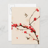 オリエ絵画ントスタイルの梅春3 ポストカード (正面/裏面)
