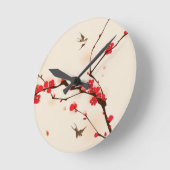 オリエ絵画ントスタイルの梅春3 ラウンド壁時計 (傾斜)