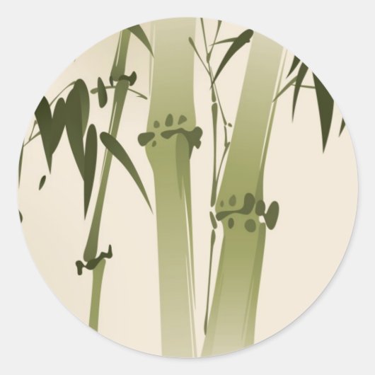 オリエ絵画ントスタイルの竹枝2 ラウンドシール (正面)