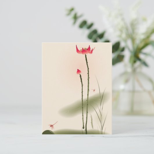 オリエ絵画ントスタイルズトールロータス ポストカード (スタンド正面)