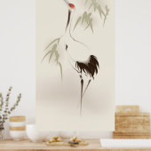 オリエ絵画ントスタイルズ赤冠クレーン ポスター (キッチン)