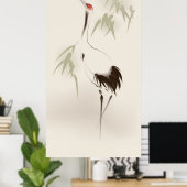 オリエ絵画ントスタイルズ赤冠クレーン ポスター (ホームオフィス)